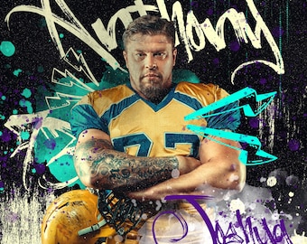 Sportposter Photoshop-sjabloonset: Instagram-feed en afdrukbaar formaat