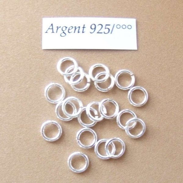 10 anneaux 6 mm pour DIY bijoux en argent sterling