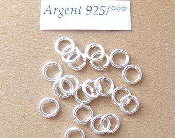 10 anillos de 6 mm para bisutería DIY en plata de ley