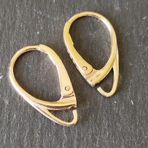 Peut inclure: Une paire de crochets d'oreille dorés. Les crochets sont en métal et ont un design simple et élégant.
