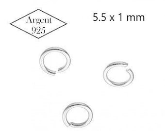 5 anneaux ouverts 5.5 mm pour DIY bijoux en argent sterling