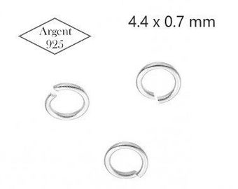 5 anneaux ouverts 4.4 mm pour DIY bijoux en argent sterling