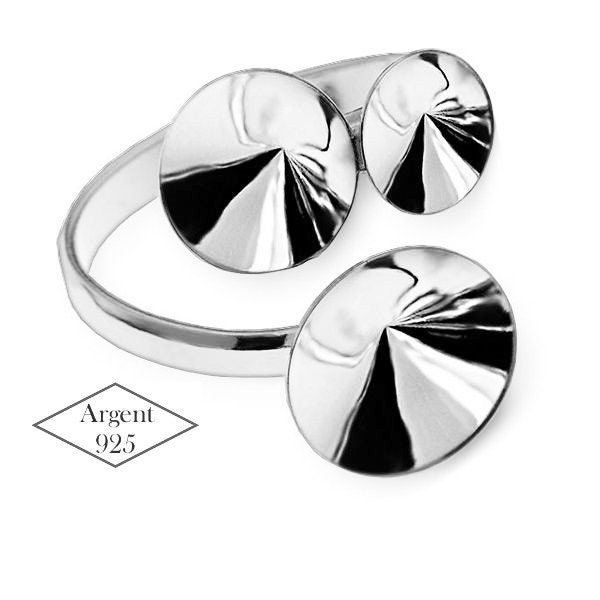 Bague réglable en argent sterling avec 3 plateaux , support pour bijoux en argent 925