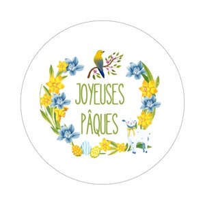 Sticker JOYEUSES PAQUES, autocollants personnalisés, étiquettes adhésives festives, sticker merci, emballage cadeaux, emballage commande