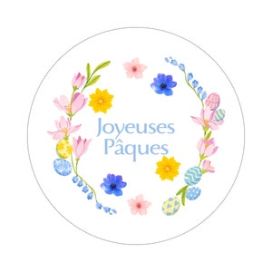 Sticker JOYEUSES PAQUES, autocollants personnalisés, étiquettes adhésives festives, sticker merci, emballage cadeaux, emballage commande