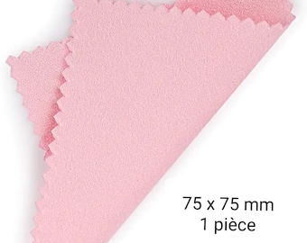 Chiffon de nettoyage pour bijoux, chamoisine réutilisable, couleur rose, 75 x 75 mm