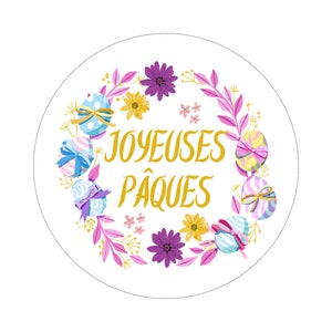 Sticker JOYEUSES PAQUES, autocollants personnalisés, étiquettes adhésives festives, sticker merci, emballage cadeaux, emballage commande