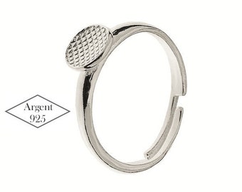 Support pour bague en argent sterling, bague réglable en argent massif, DIY bijoux argent 925