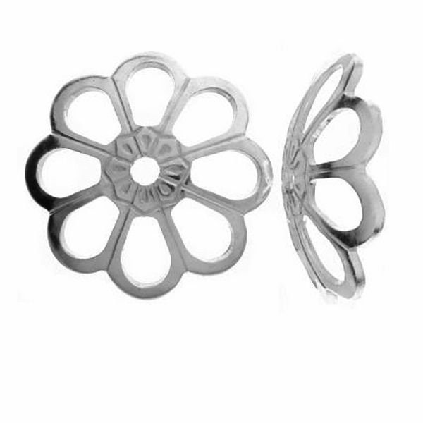 2 coupelles 8 mm fleurs filigranées en argent 925