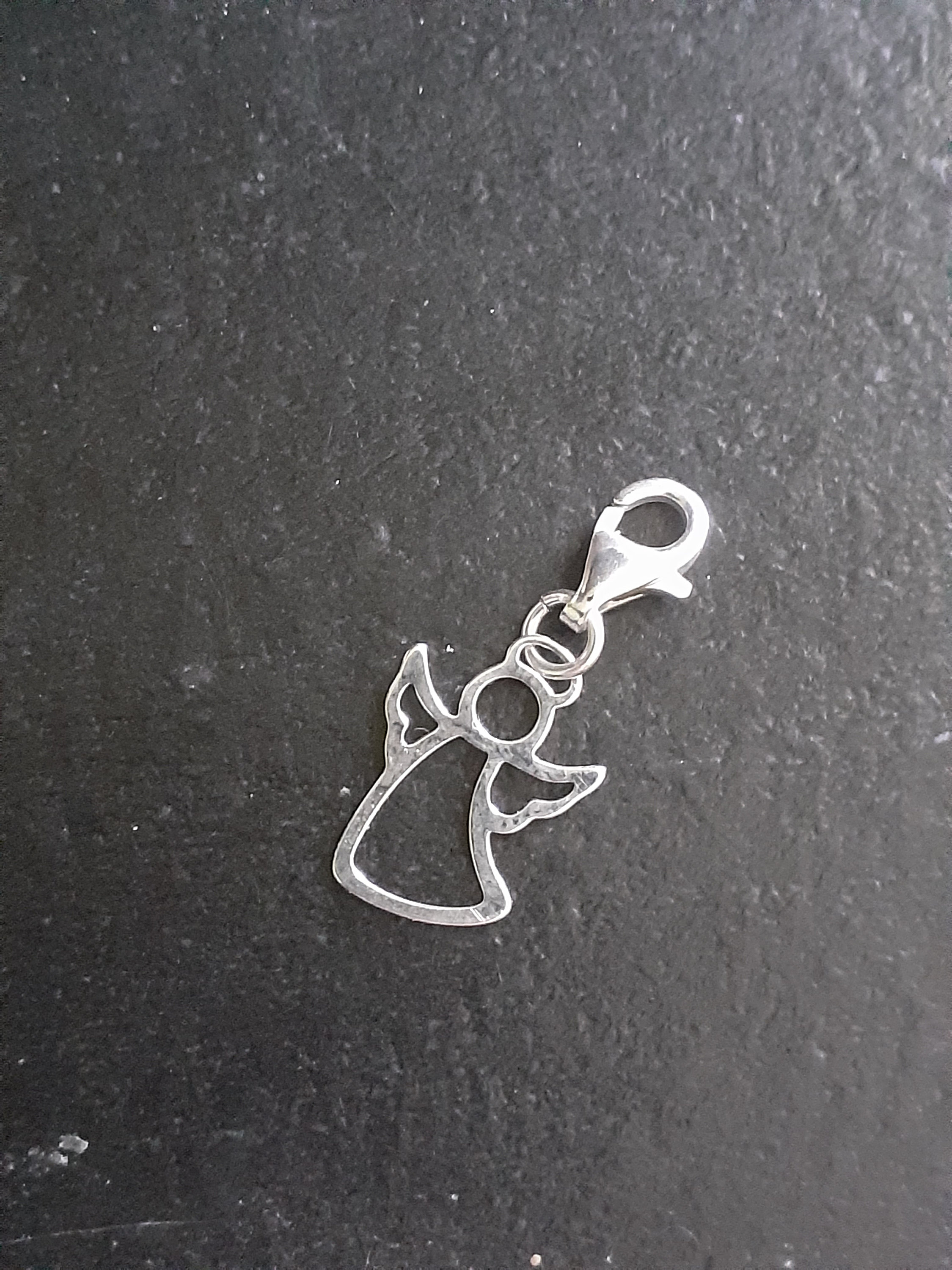 Breloque Pendentif Ange Priant En Argent Massif 925 Et émail - Occasion, Belle Pièce Ancienne