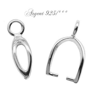Attache pendentif  en argent sterling, bélière en argent 925 modèle découpé