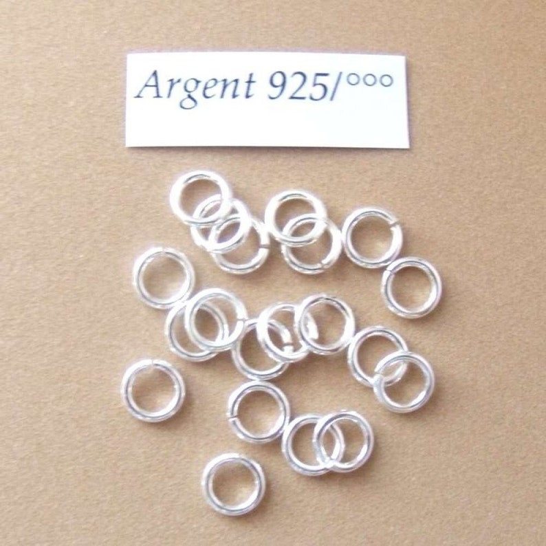 10 anneaux 6 mm pour DIY bijoux en argent sterling image 1