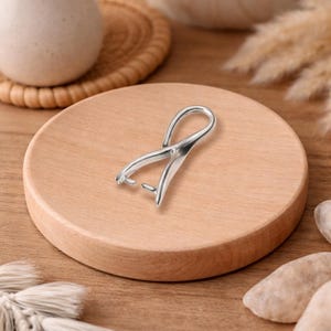 Bélière en argent massif forme losange, attache pendentif en argent 925, apprêts bijoux pour collier