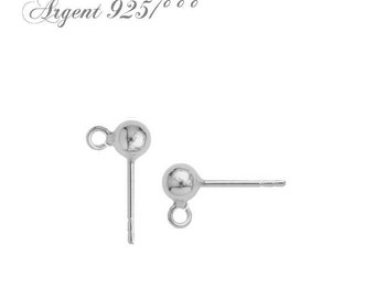 Supports pour boucles d'oreilles puces en argent massif