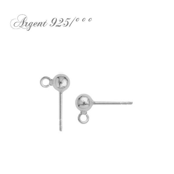 Supports pour boucles d'oreilles puces en argent massif