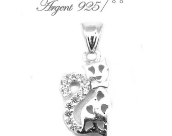 Pendentif breloque chat 20 mm pour DIY bijoux en argent sterling