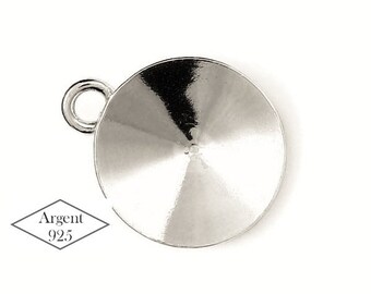 Support pour pendentif en argent sterling, support pour cristaux style chaton 10 mm