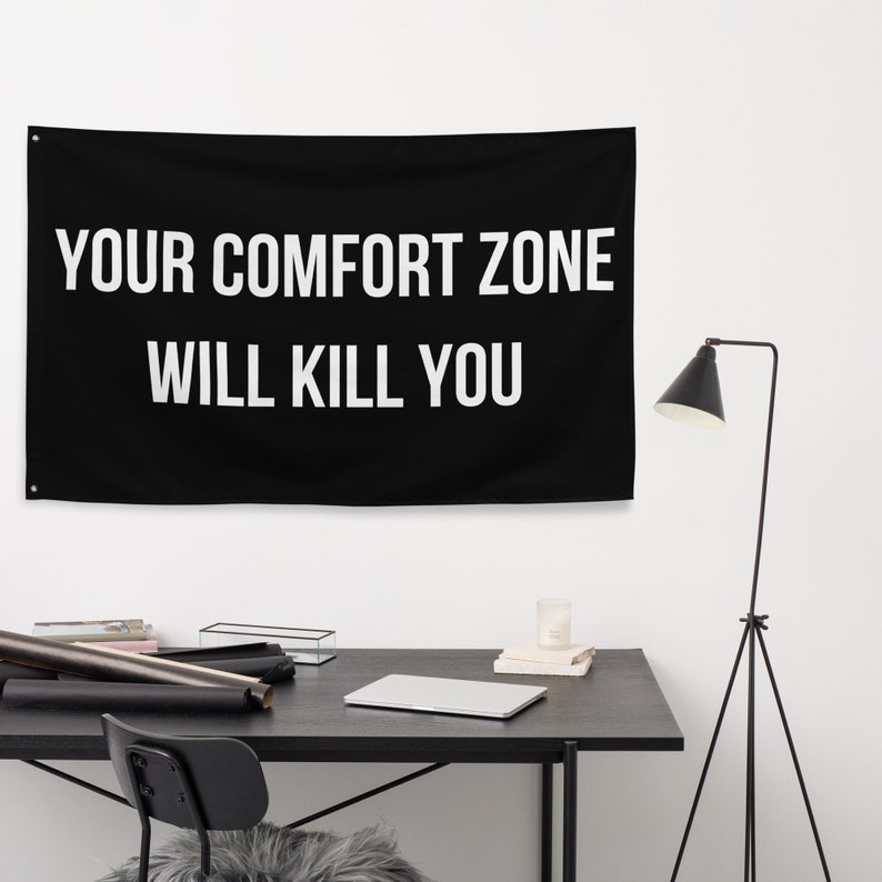 Your Comfort Zone Will Kill You, Home Gym Motivational Banner, Home Gym