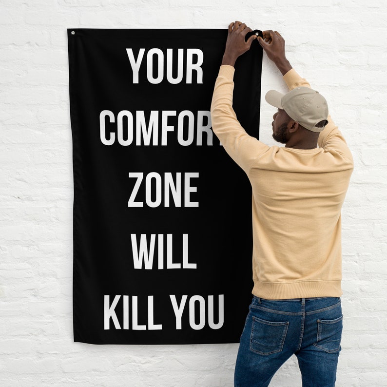 Your Comfort Zone Will Kill You, Home Gym Motivational Banner, Home Gym