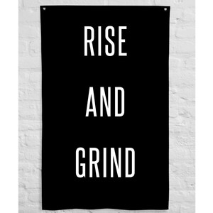 Rise and Grind, Home Gym Motivational Banner, Home Gym Banner, Workout Motivation, Gym Decor, Gym Sign, Workout Motivation, Garage Gym Decor