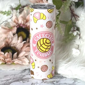 Concha y Marranito Vaso, Cafecito y Chisme, Iced Coffee, Pan Dulce, Morning Coffee Concha’s, Cuernitos, 20 oz Insulated Tumbler
