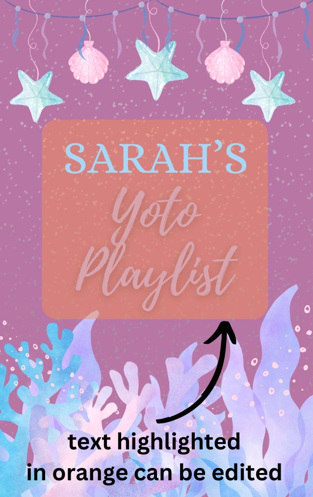 MYO Yoto Card Template Make Your Own Mermaid Playlist Digital MYO Yoto Card Template Make Your Own Mermaid Playlist Digital
