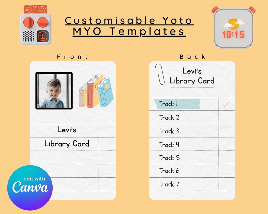 MYO Yoto Card Template Make Your Own Library Card Theme Photo Digital MYO Yoto Card Template Make Your Own Library Card Theme Photo Digital