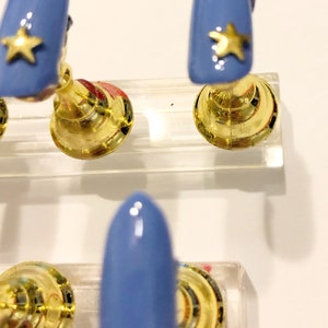 Blue wonder oval press on nails image 3