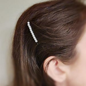 Faux Pearl Bar Hair Pins: Set of 3 Boho Bride Hair Accessories