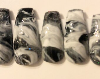 Black and white marble