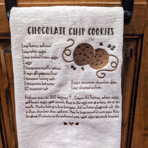 Chocolate Chip Cookie Recipe Towel