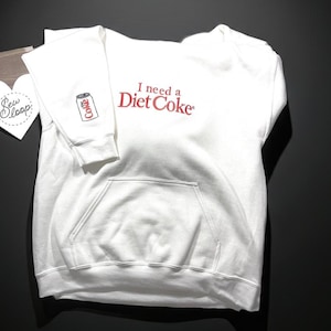 Embroidered I Need a Diet Coke Hoodie – Thick Cotton Pullover – Cozy Everyday Sweatshirt