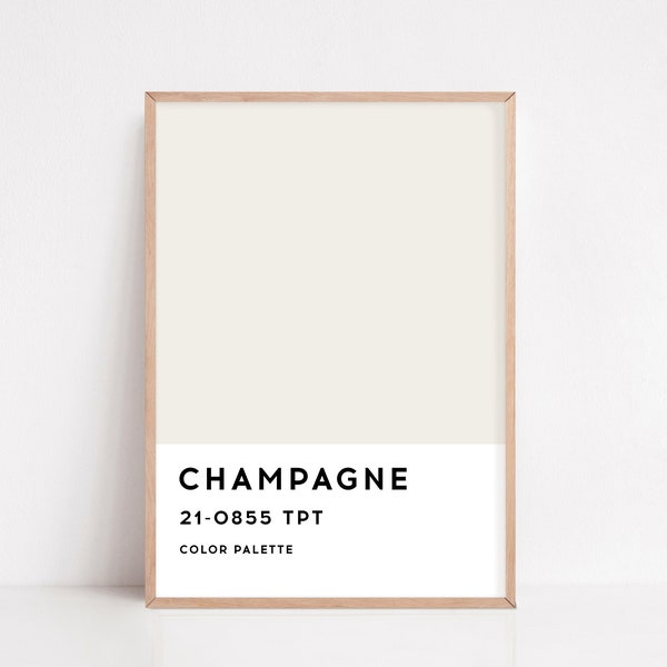 Pantone Champagne Poster - Colour Printable - Pantone Poster - Colourblock Print - Nude Poster Print - Beige Wall Art