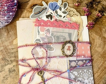 Cozy Home Papier und Junk Journal Deko Set, Scrapbooking Zubehör 20 Teile, Hygge Boho Cottage Geschenk