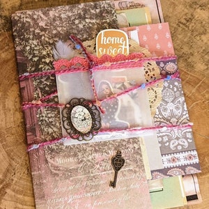 Cozy Home Papier und Junk Journal Deko Set, Scrapbooking Zubehör 20 Teile, Hygge Boho Cottage Geschenk