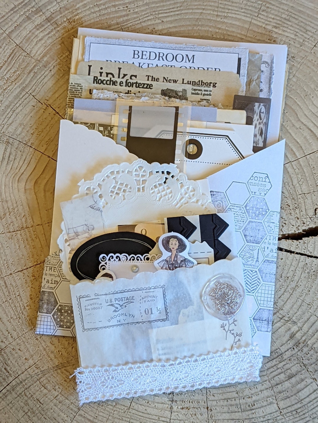Black and White Scrapbooking Set With Over 40 Papers and Accessories ...