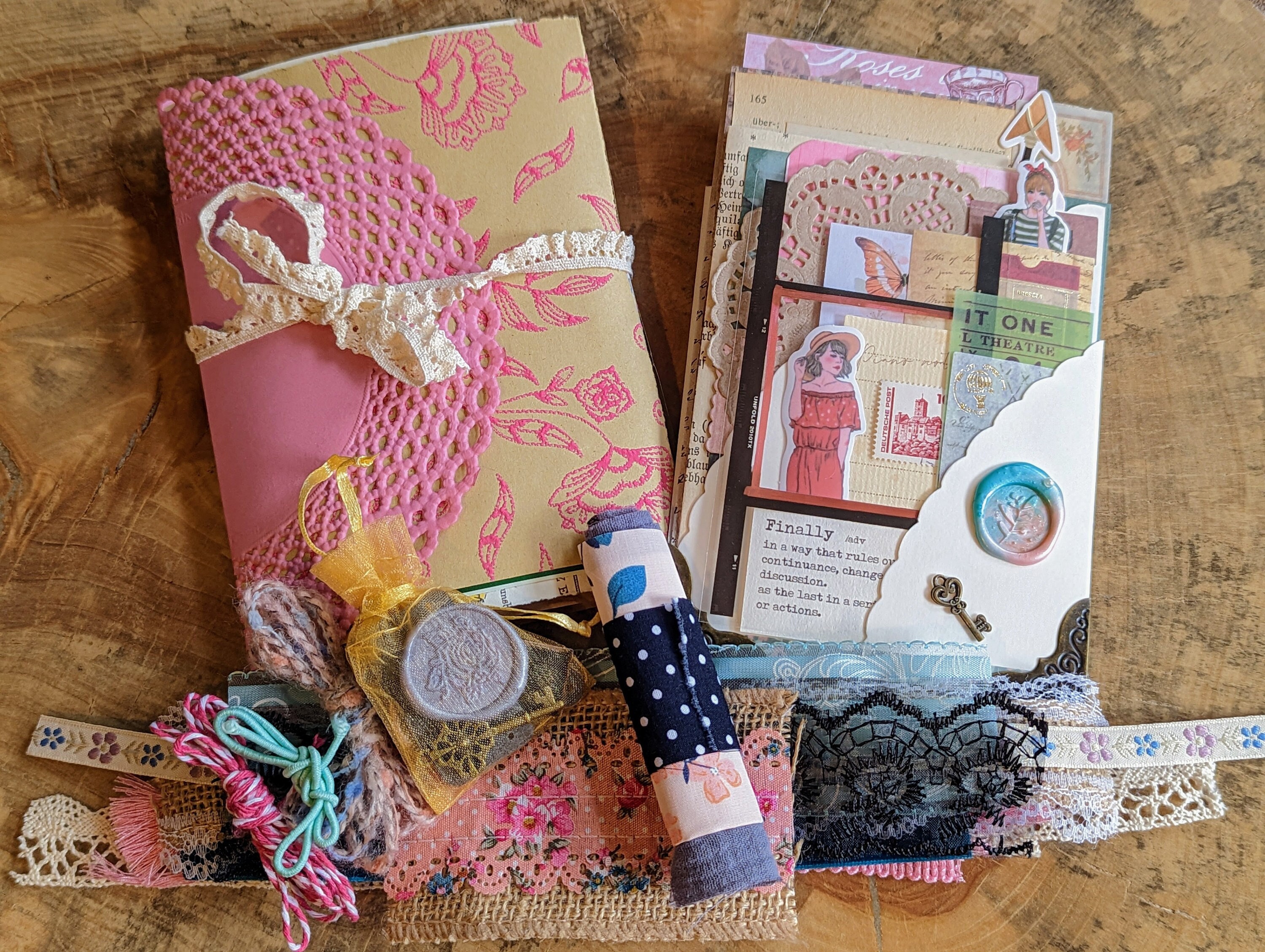 2-in-1 Junk Journal DIY Kit + Ephemera With Storage Combo Set at a ...