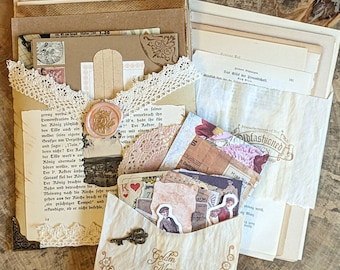Vintage Paper and Ephemera Set XL 50 Pieces for Scrapbooking, Junk Journaling, Collages, Gifts and Crafts