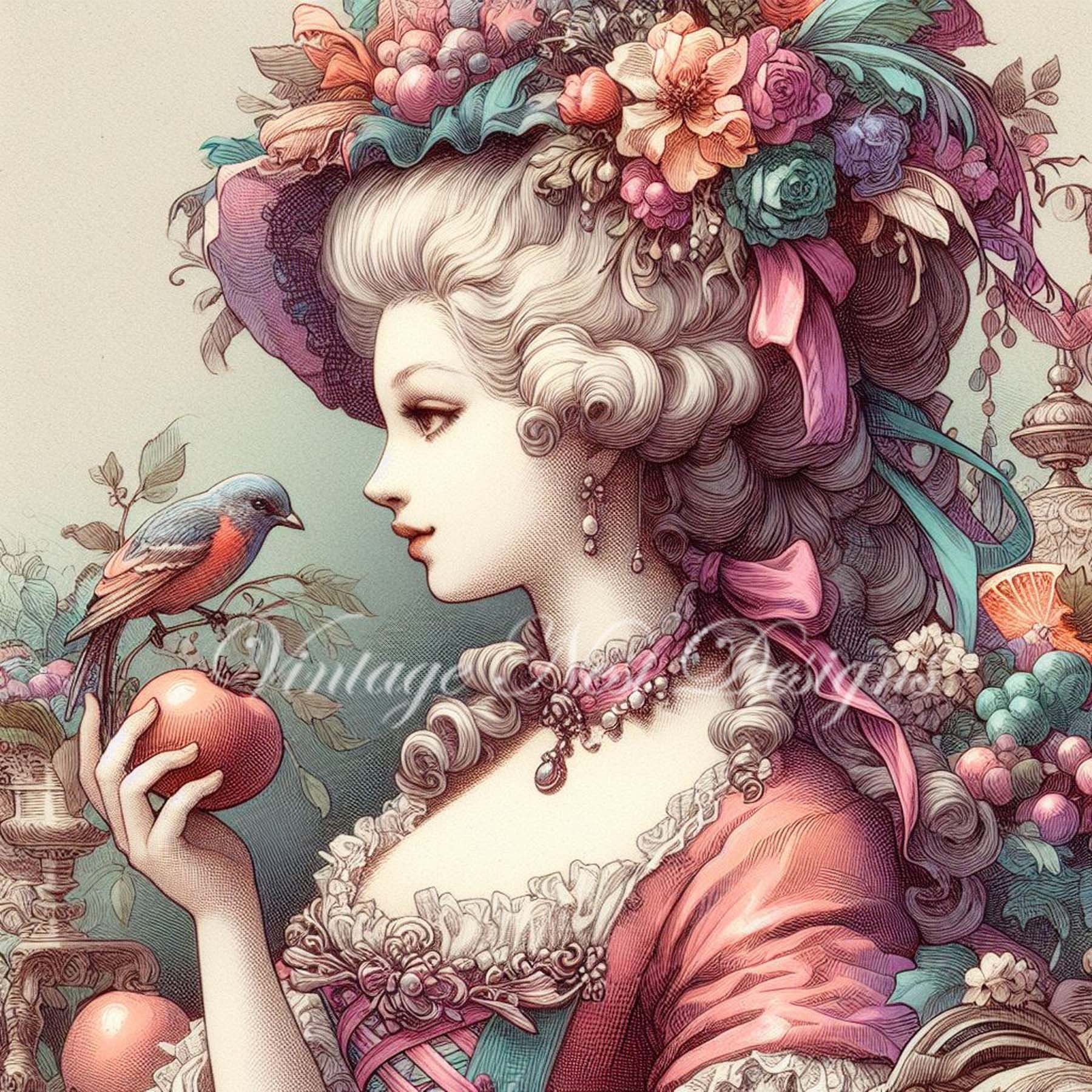 Digital Prints Marie Antoinette Paper Packet No.1 Illustrations - Etsy