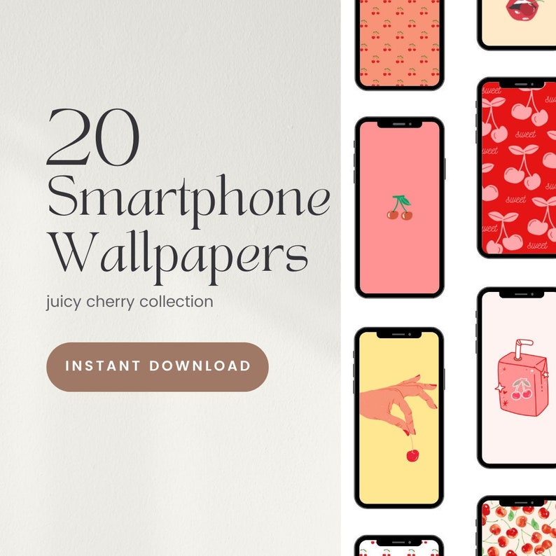 Cherry iPhone Lock Screen | Fruit Wallpaper | Cute Phone Background ...