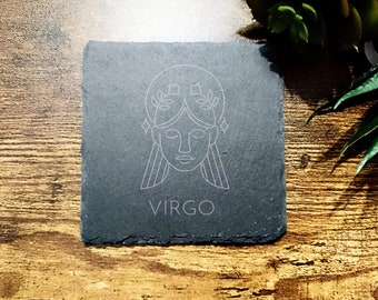 Virgo Signs of the Zodiac Astrology Themed Slate Coaster Personalised