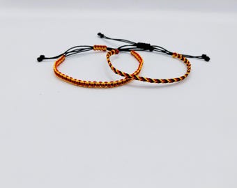 Red, Black and Yellow Flag Inspired Woven Bracelet