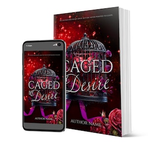 Caged by Desire Dark Romance Premade Book Cover | Customizable with Title & Author Name | E-book  | Unique.