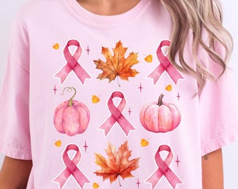 Breast Cancer Shirt, Comfort Color Cancer Survivor Gift, October Cancer Awareness Tshirt, Pink Ribbon Shirt For Women, Cancer Ribbon T-Shirt