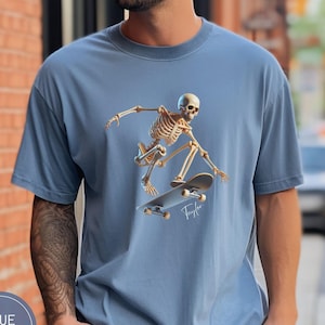 Custom Skateboard Shirt, Gift for Skateboarder, Gothic Clothes, Halloween Sports Comfort Colors, Personalized Gift For Skater TShirt