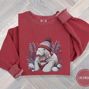 Comfort Colors Manatee Shirt, Funny Manatee Shirt, Chubby Mermaids Tee, Cute Manatee Lover TShirt, Sea Cow Crewneck, Manatee Christmas Gift