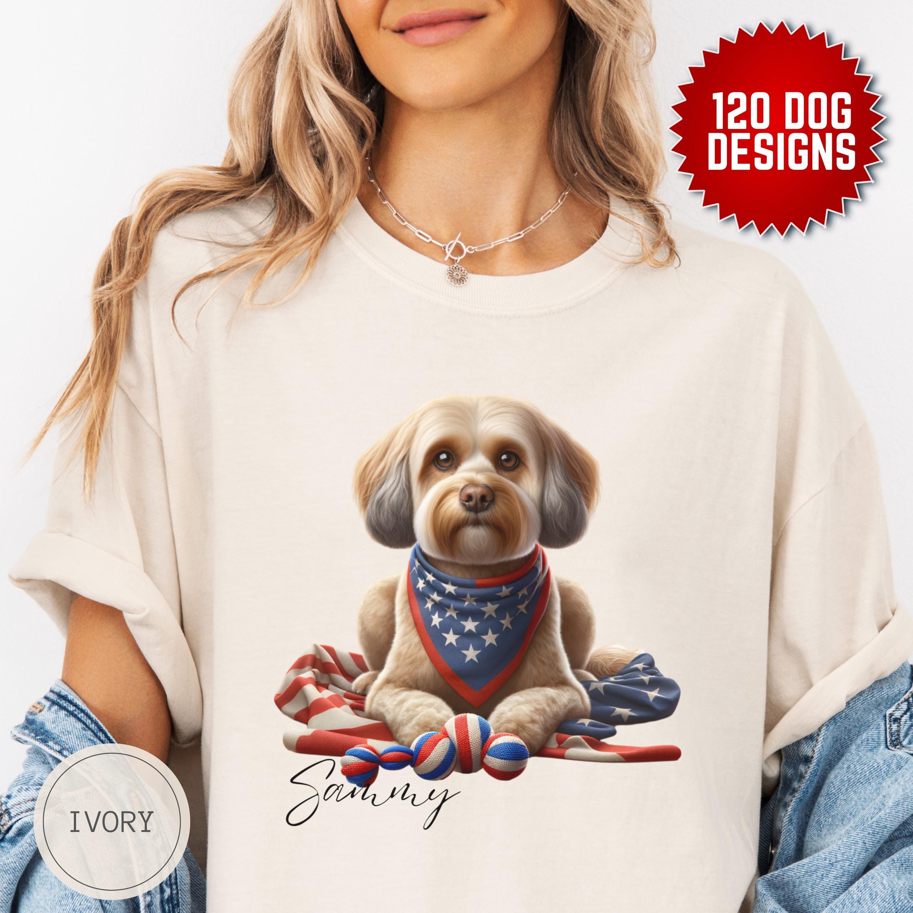 ピーカプー犬の独立記念日記念Tシャツ、アメリカ独立記念日の愛国心 