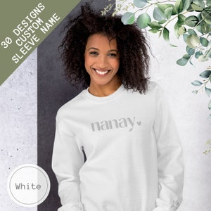 Personalized Filipino Nanay Embroidered Mama Sweatshirt, Custom Mama With Kid Name, New Mom Gift Custom Embroidery Pregnancy Reveal Mother