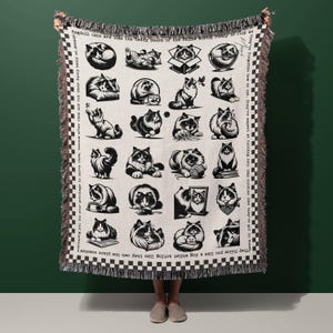 Couverture tissée de chat personnalisée, tapisserie de couverture de chat de Ragdoll drôle, couverture tissée de jet de chat personnalisée pour le papa de chat de maman de chat, cadeau de Ragdoll drôle