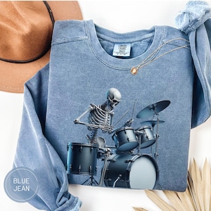 Custom Drummer Shirt, Personalized Gift For Drummer, Fathers Day Drums Gift, Halloween Skeleton Drummer Shirt for Husband, Drumming Dad Gift